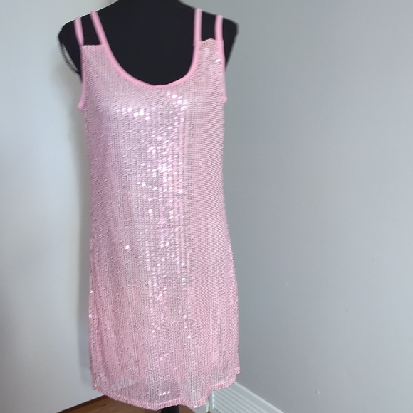 Dresses & Skirts - Pink Sequin Sleeveless Dress Size 12.